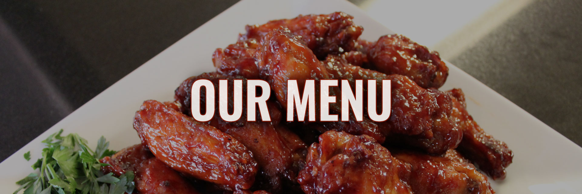 Nikolas Pizza, our menu, our menu banner, menu, wings