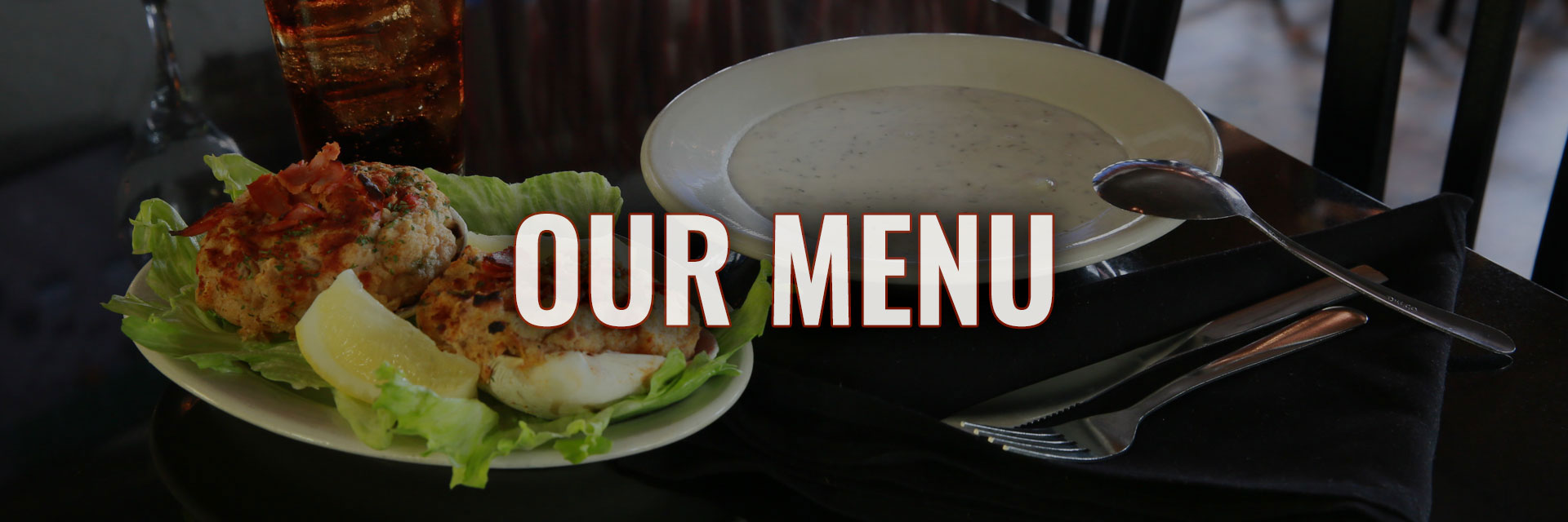 Nikolas Pizza, our menu, our menu banner, menu, quahogs, seafood